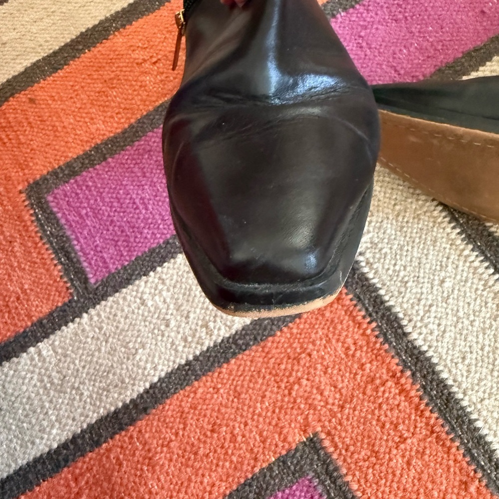 Vince Camuto Extra Wide Calf 10 Black Leather Mid-Calf Low Heel/Flat Boots - Picture 8 of 10